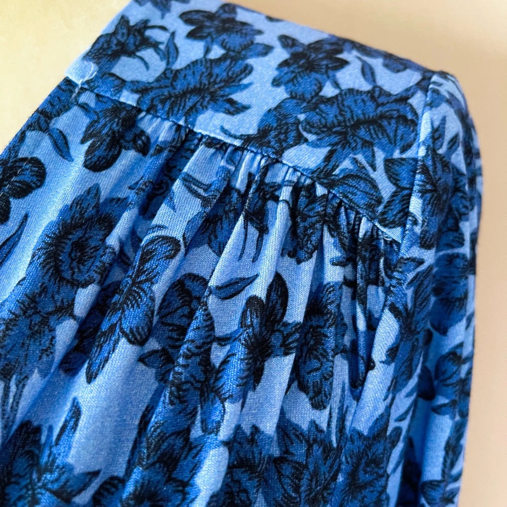 Whistles Women Blue Floral midi dress long sleeves size US8 NWT - Picture 5 of 16